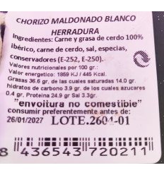 Chorizo de Bellota Blanco 100% Ibérico Anilla Maldonado